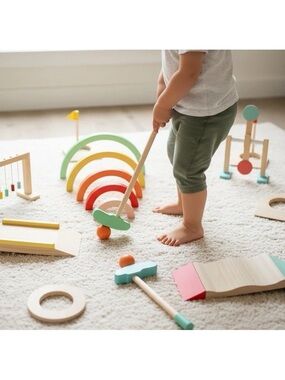 Kifun | Wood Mini Golf Playing Set Role Play Logic Toy
